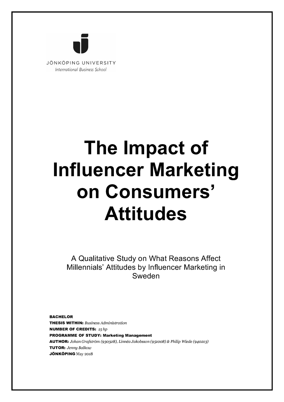 thesis influencer marketing