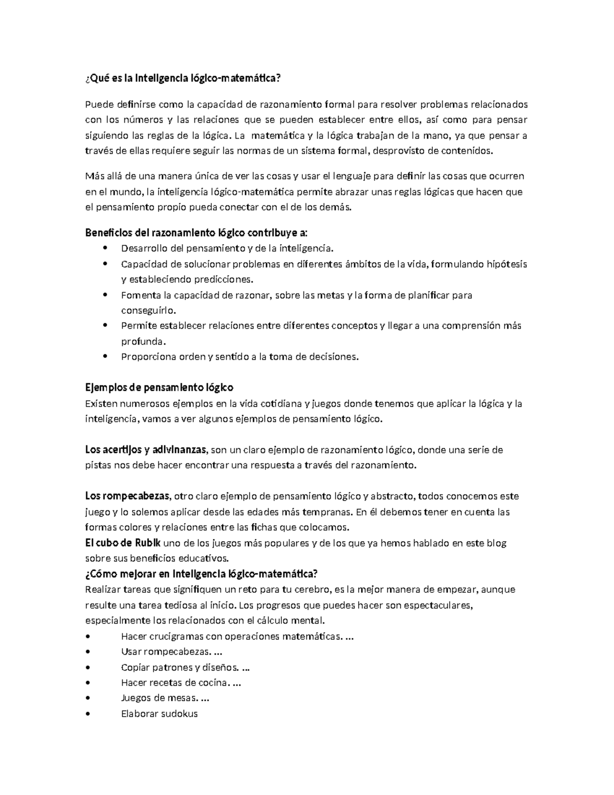 Qué Es La Inteligencia Lógico ¿qué Es La Inteligencia Lógico Matemática Puede Definirse Como 3928