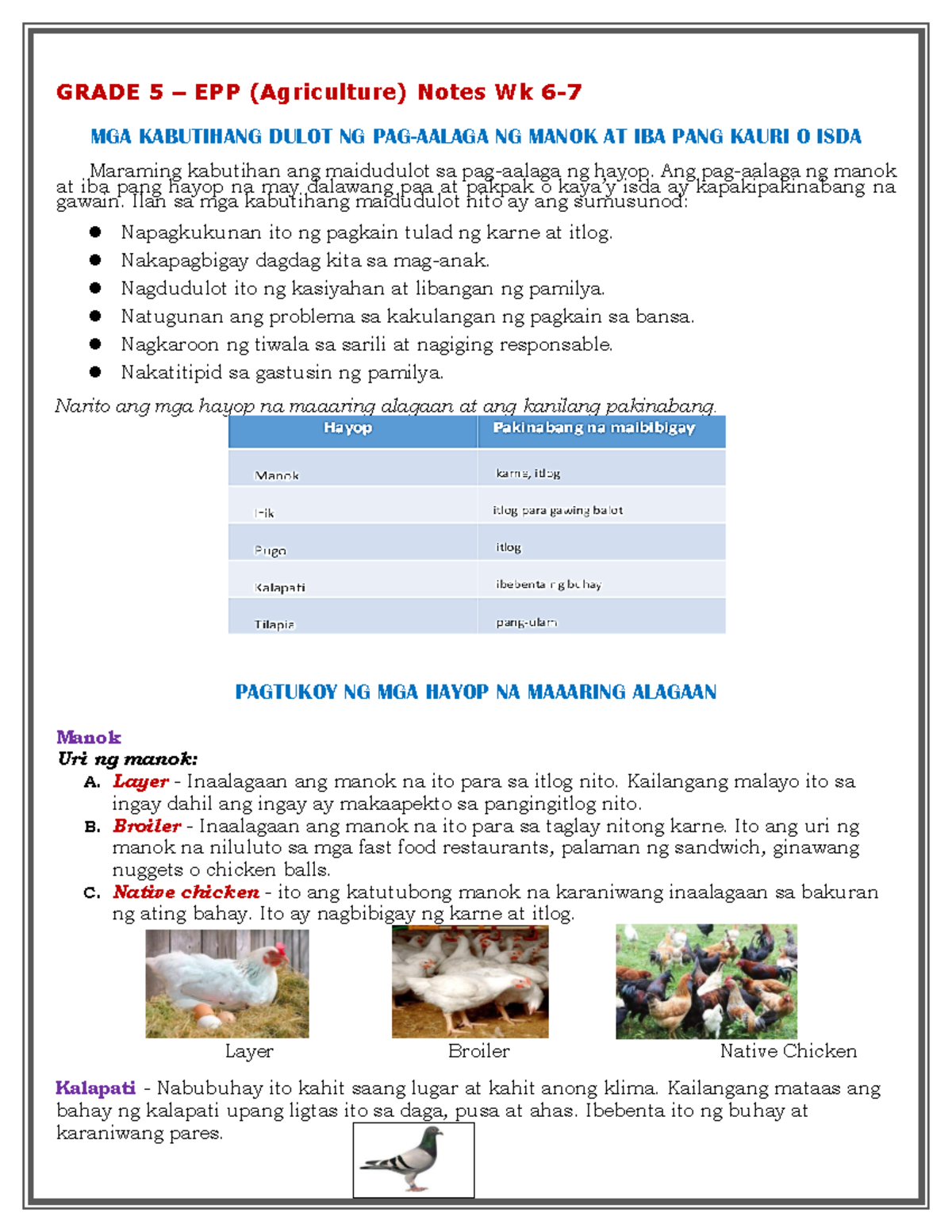 Gr5 Agri Notes Wk6 7 - GRADE 5 – EPP (Agriculture) Notes Wk 6- MGA ...