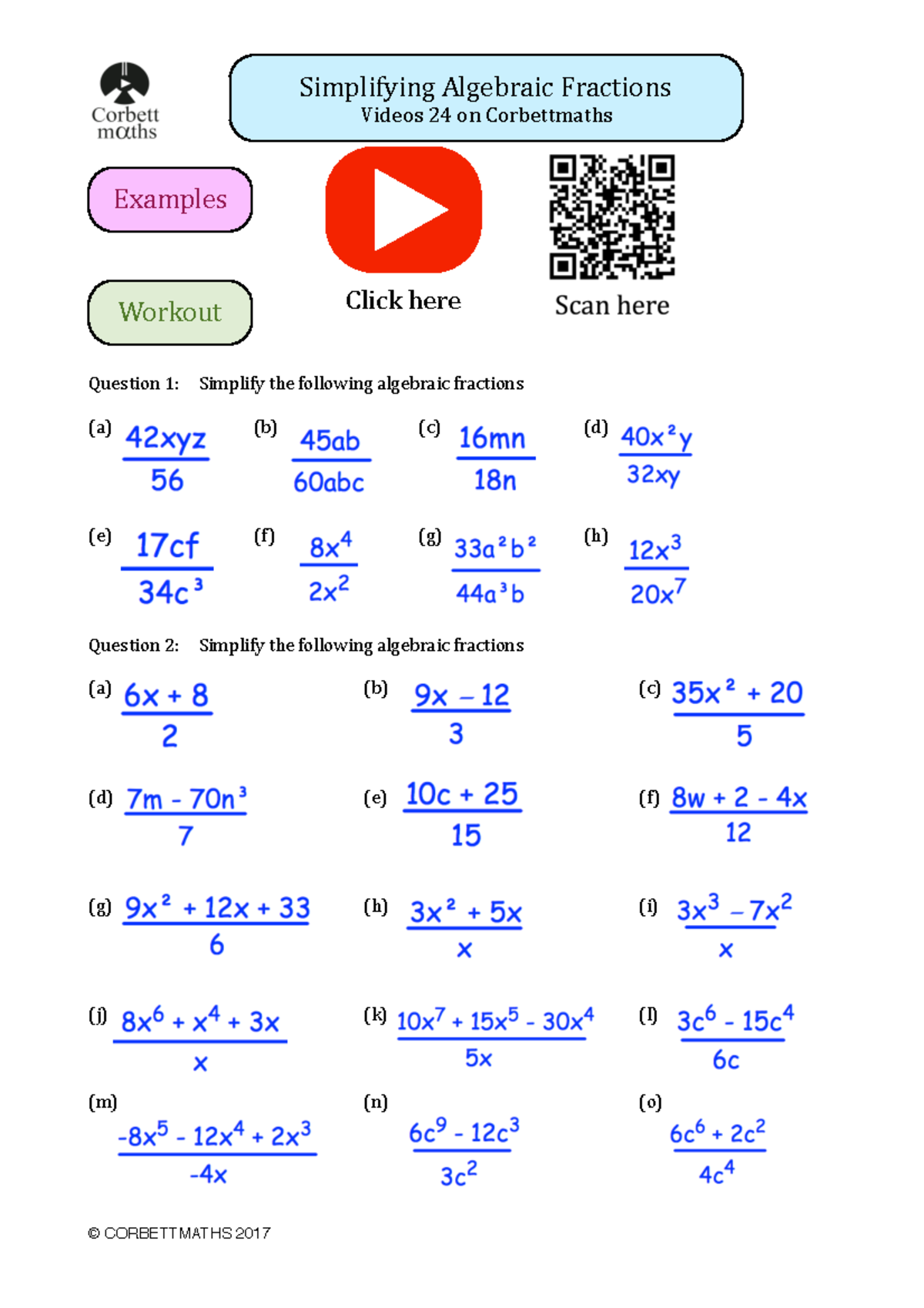 Simplifying algebraic fractions pdf1 simplifying algebraic