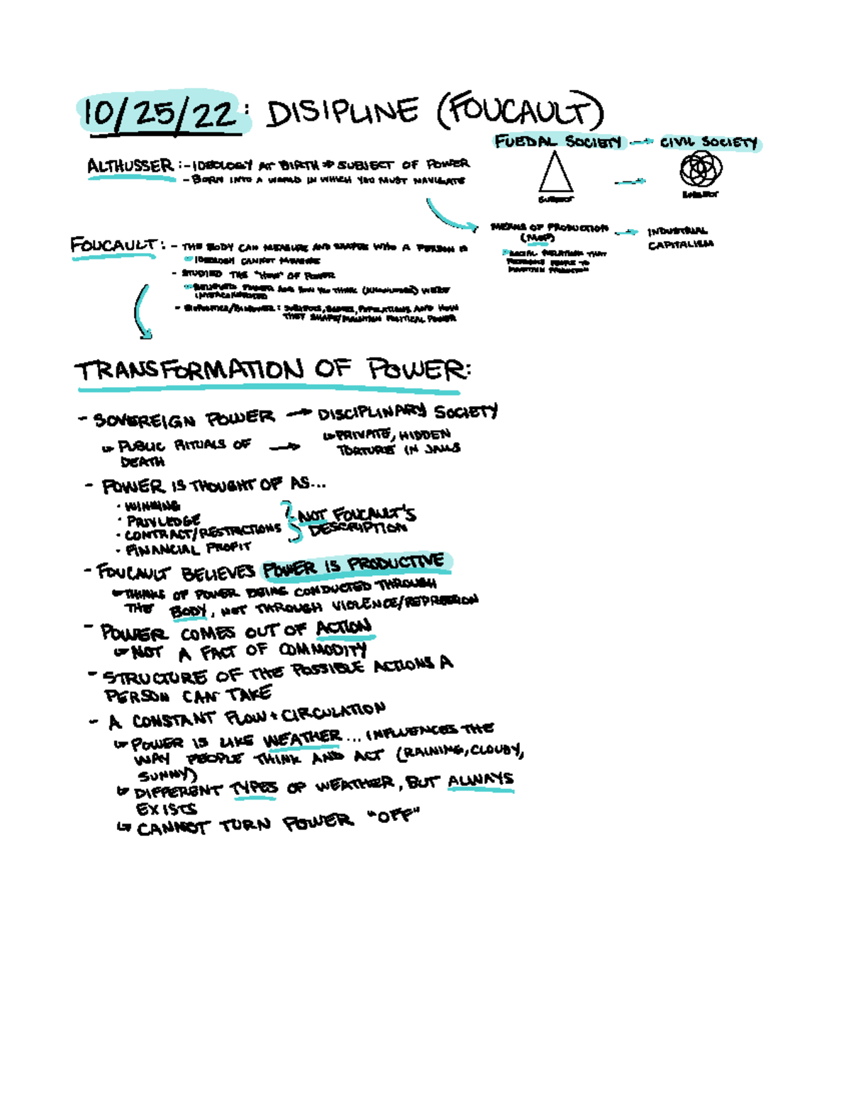 Week 9 Lecture - Foucault, Discipline, Power/Knowledge, Force Model vs ...