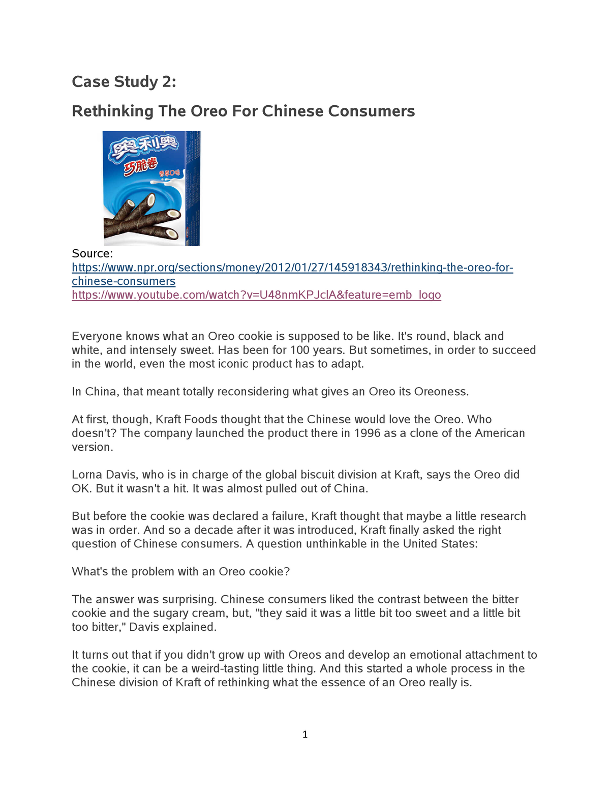 oreo china case study