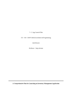 CS360 Project Three - Project Three Terry Bishop Mobile Architect ...