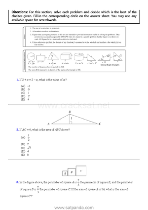 Sat math practice test 8 www - Directions: For this section, solve each ...