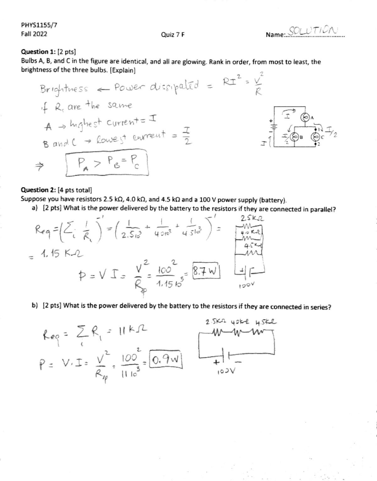 PHYS1157FA22Q7F Sol - Quiz solutions - PHYS 1151 - Studocu