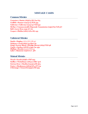 Lecture 10-mistake-cases - MISTAKE CASES Couterier V Hastie (1856) 5 HL ...