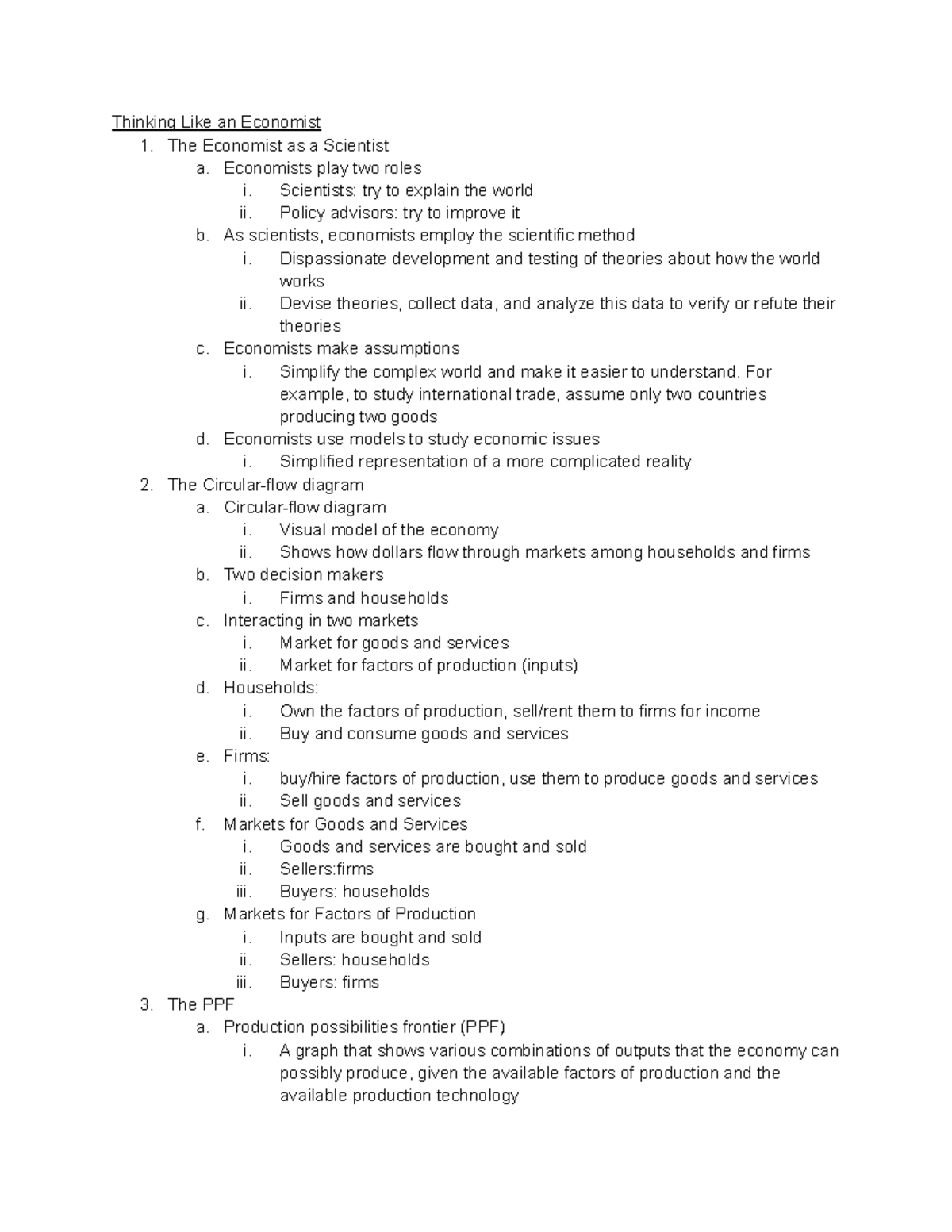 Econ Chapter 2 part 1 - Thinking Like an Economist 1. The Economist as ...