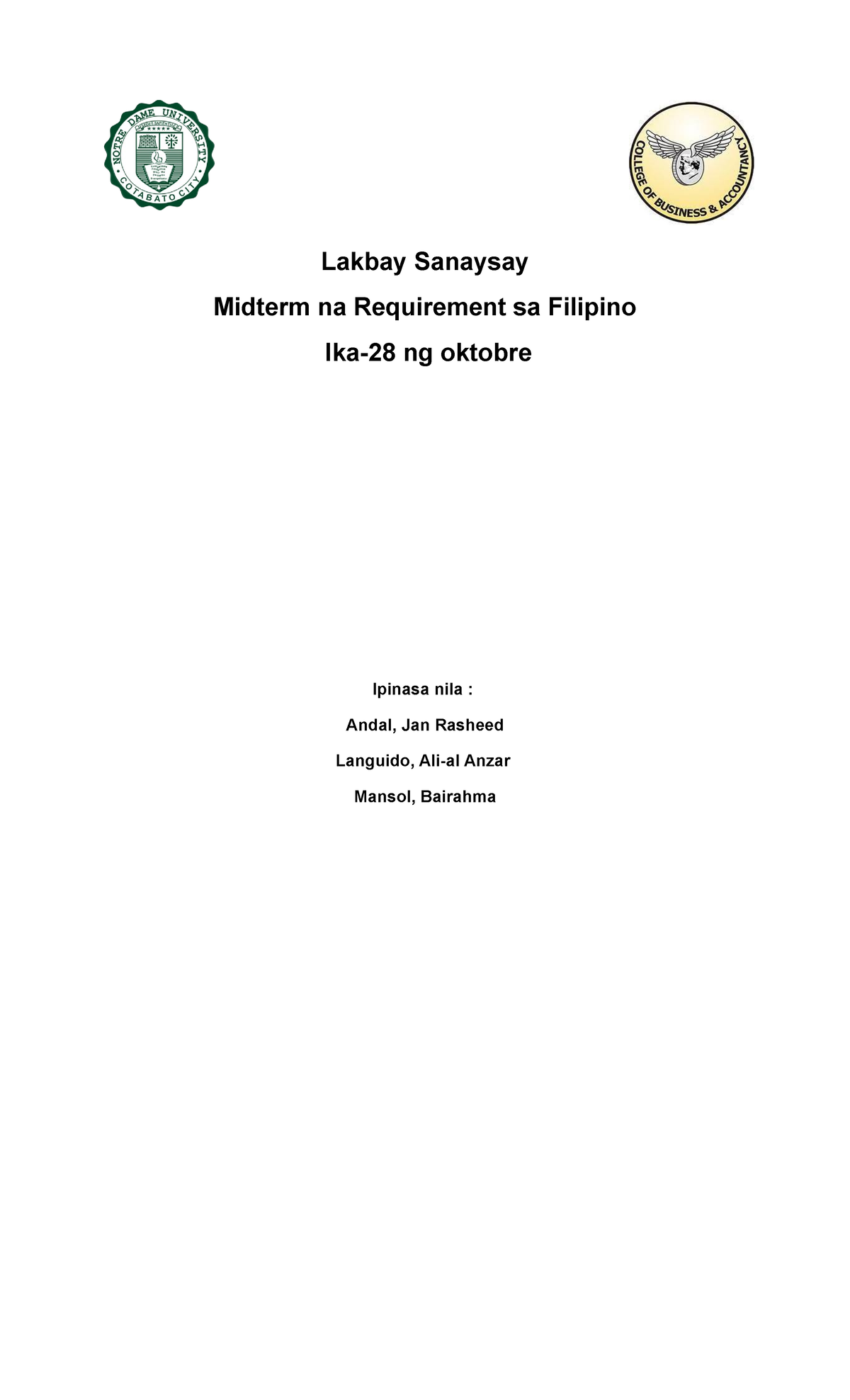 Lakbayin - Lakbay Sanaysay - Lakbay Sanaysay Midterm Na Requirement Sa ...