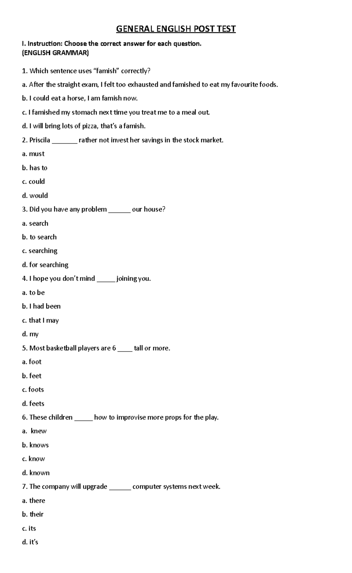 final-general-english-test-150-items-general-english-post-test-i