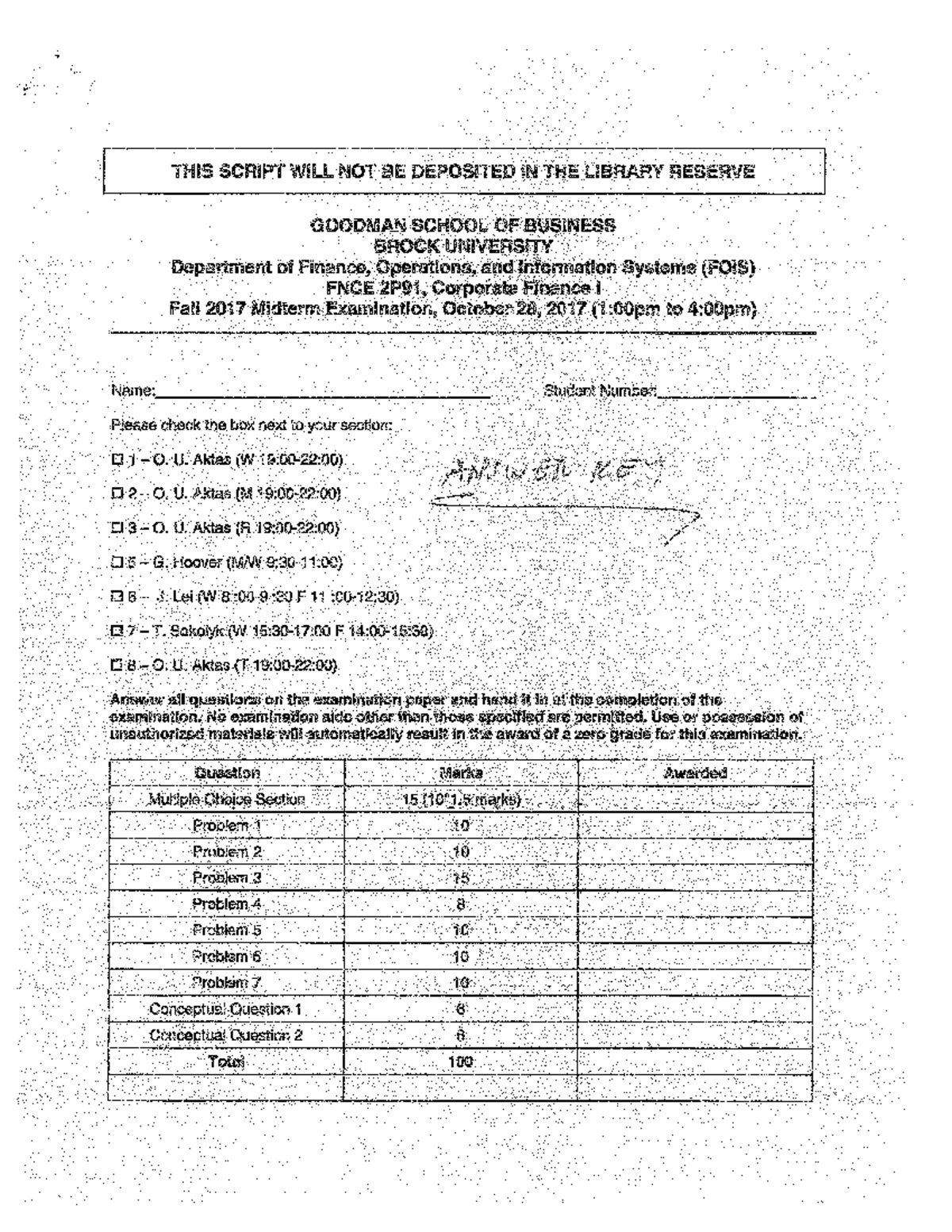 Midterm 14 October Fall 2017, questions and answers - GOODMAN SSE-10261 ...