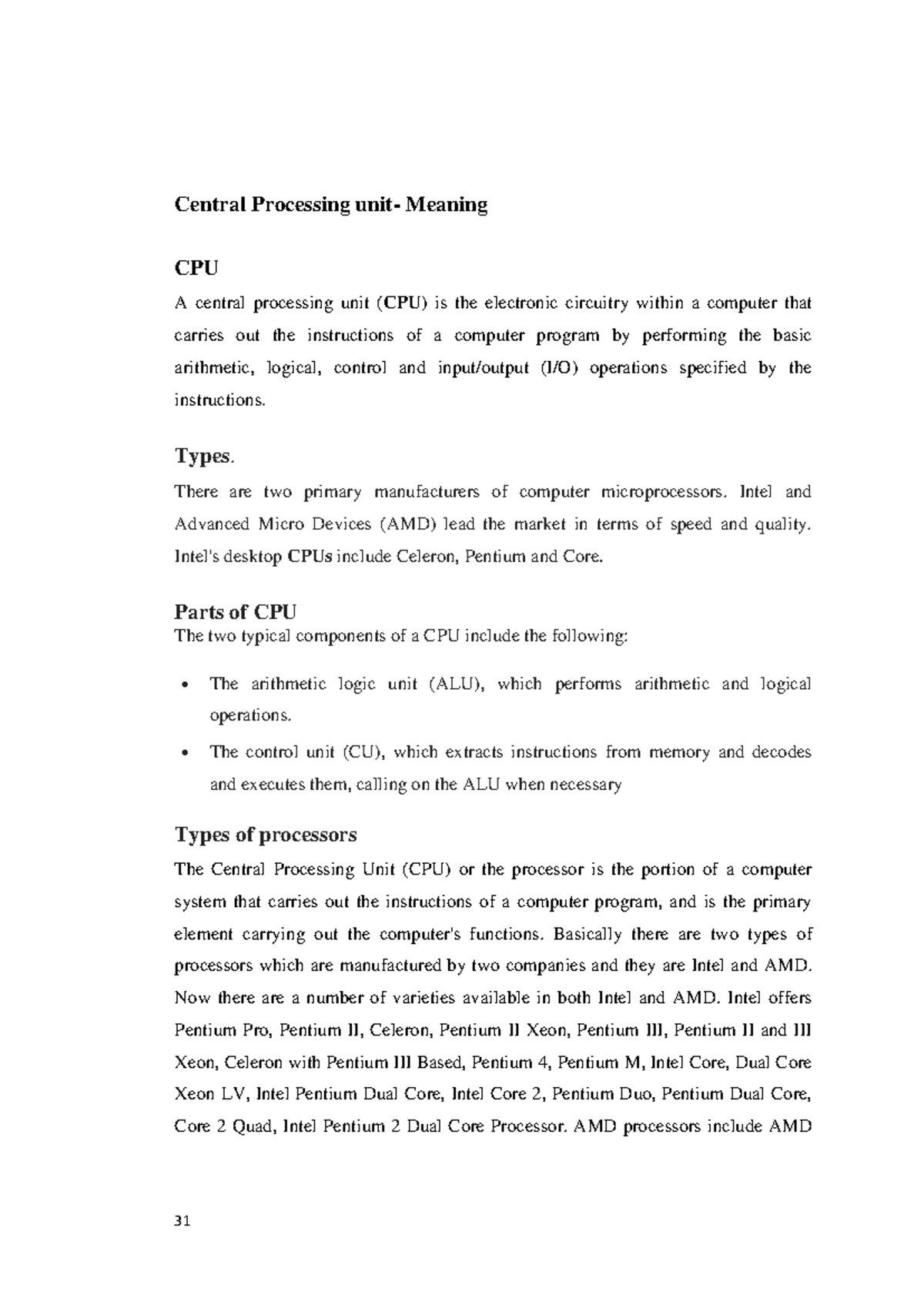 Cpu LECTURE NOTES Central Processing Unit Meaning CPU A Central what-are-the-types-of-computer-architectures-in-a-cpu-techlib-blog
