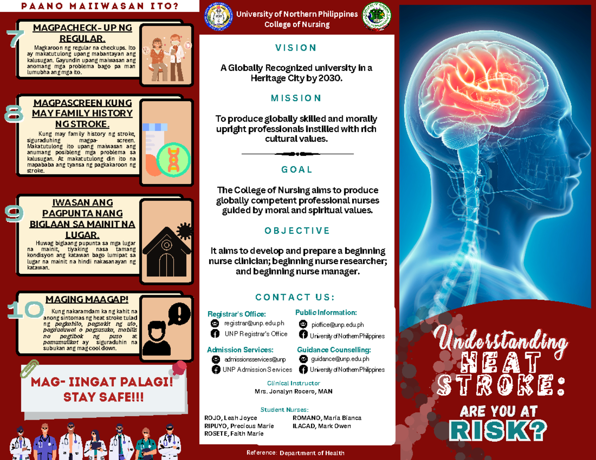 Heat-stroke - Heat stroke pamphlet - University of Northern Philippines ...