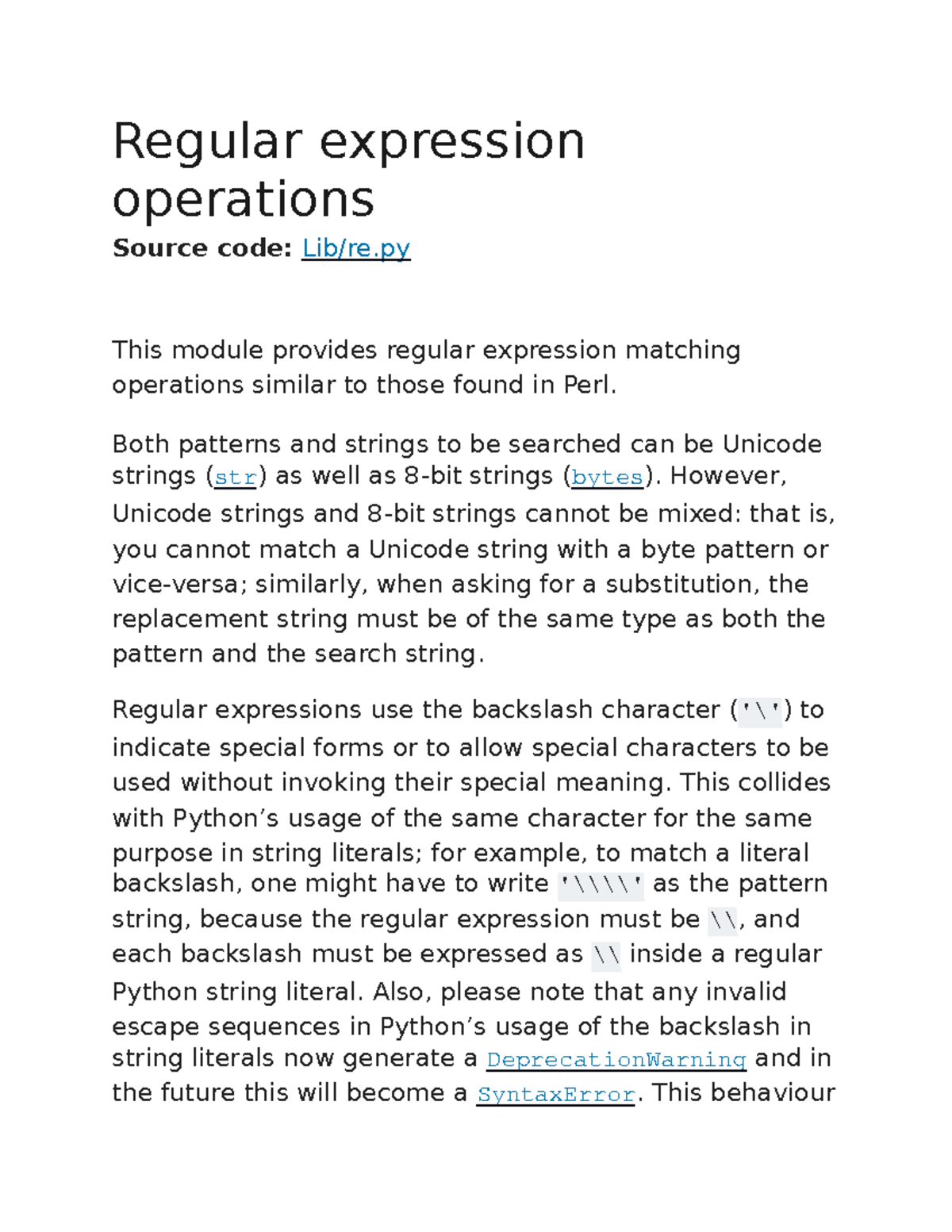 Regular expression - none - Regular expression operations Source code ...