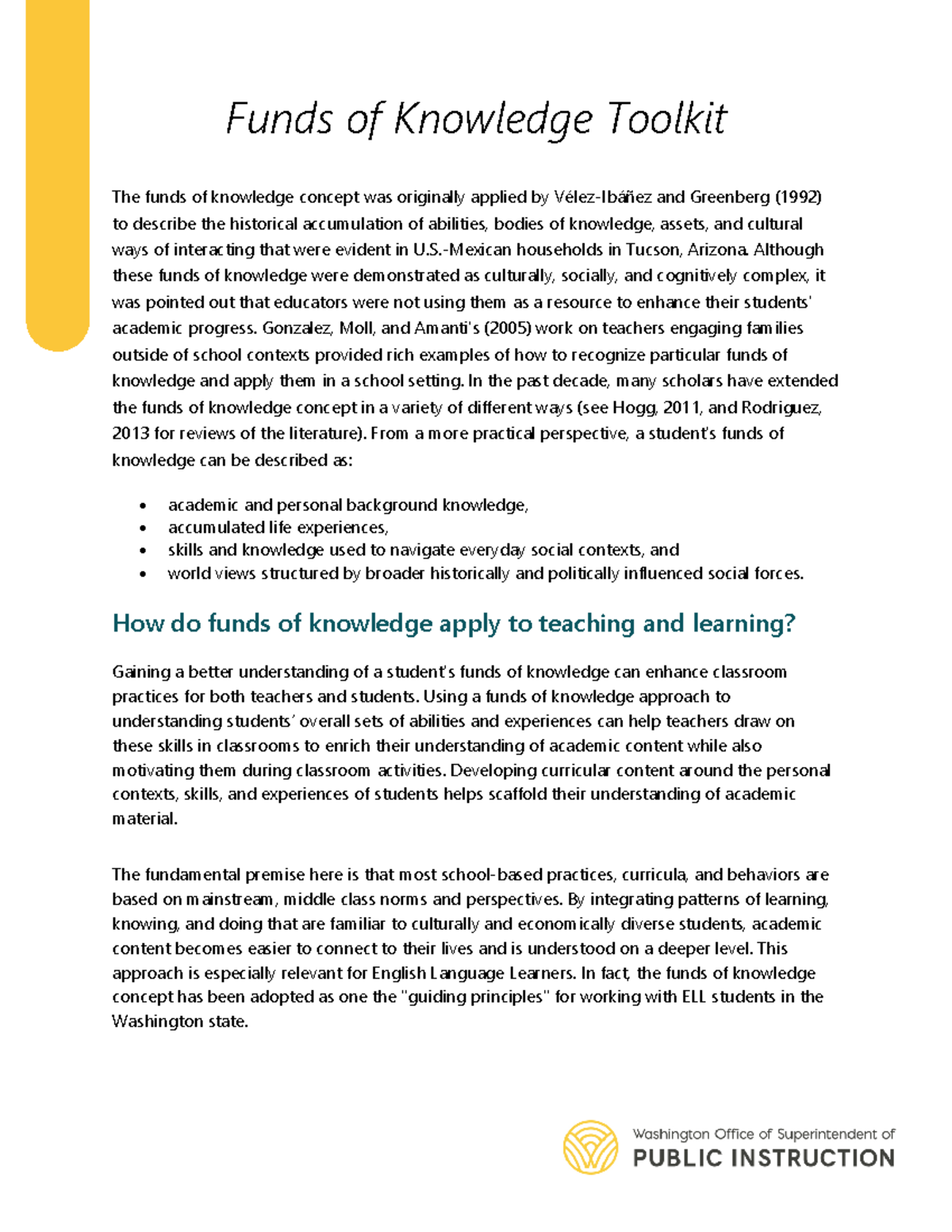 Funds of Knowledge Toolkit -Mexican households in Tucson, Arizona ...