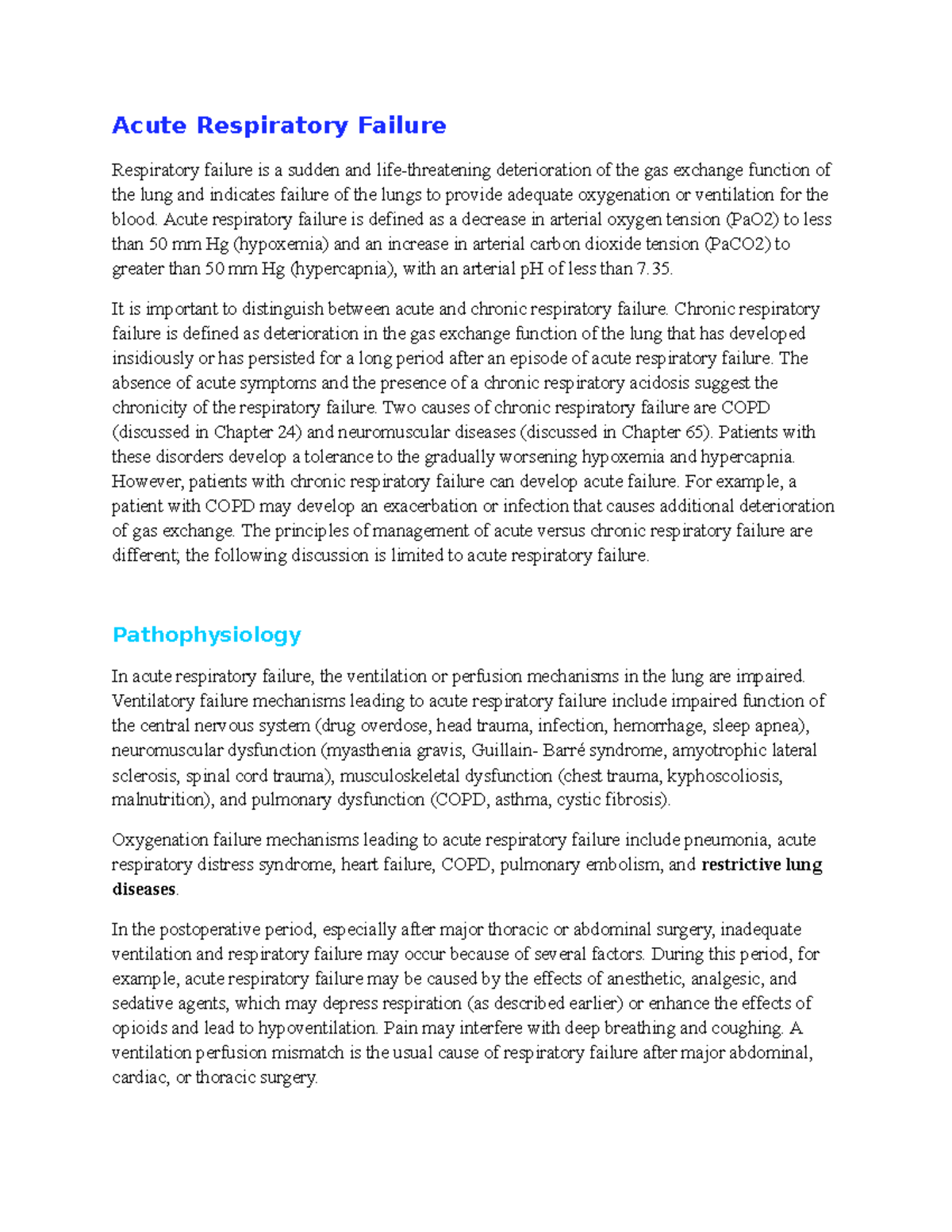 case study respiratory failure