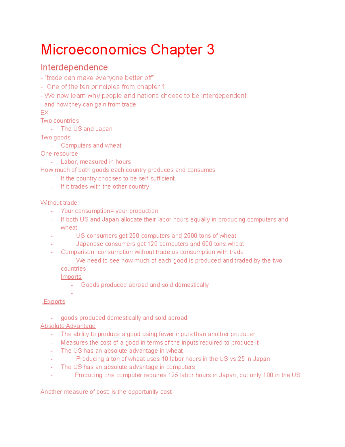 Microeconomics Chapter 3 - Studocu