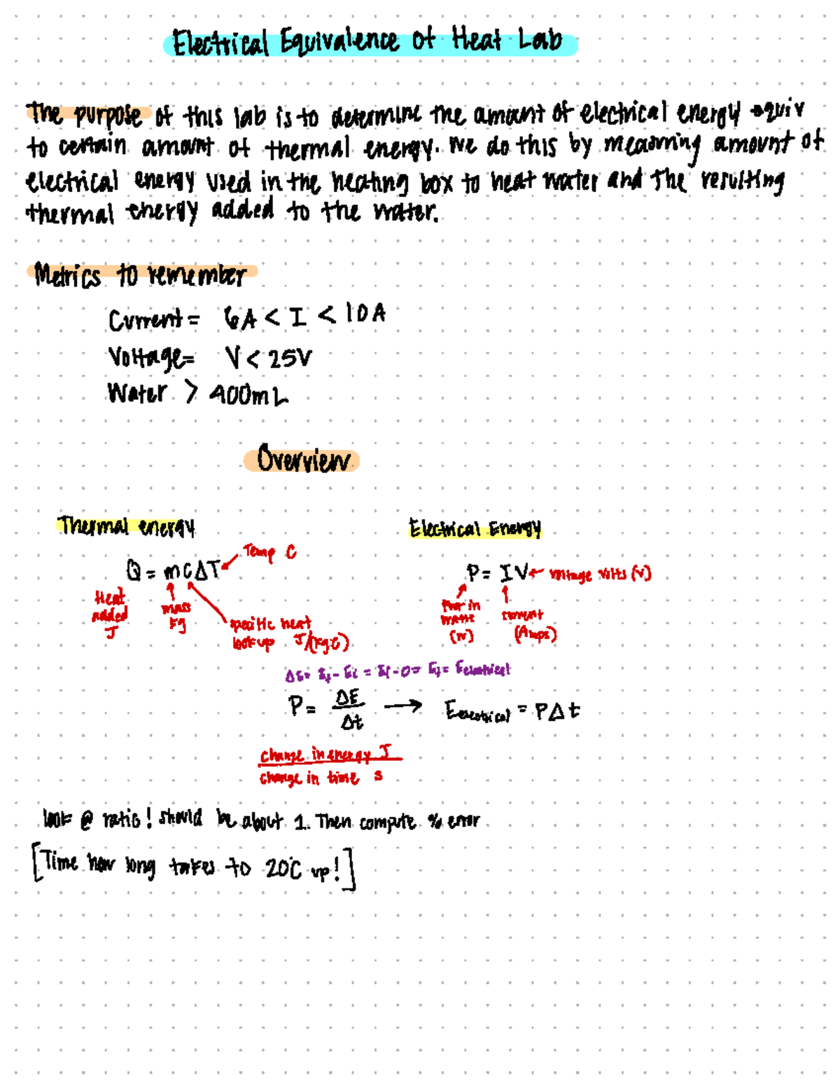 Electrical Equivalence Of Heat Lab - Electrical Equivalence Of Heat Lab ...