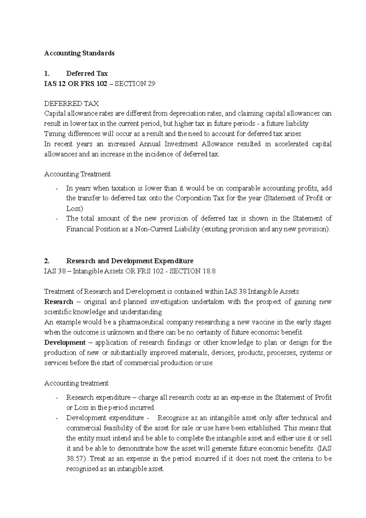 Accounting Standards - Deferred Tax IAS 12 OR FRS 102 – SECTION 29 ...