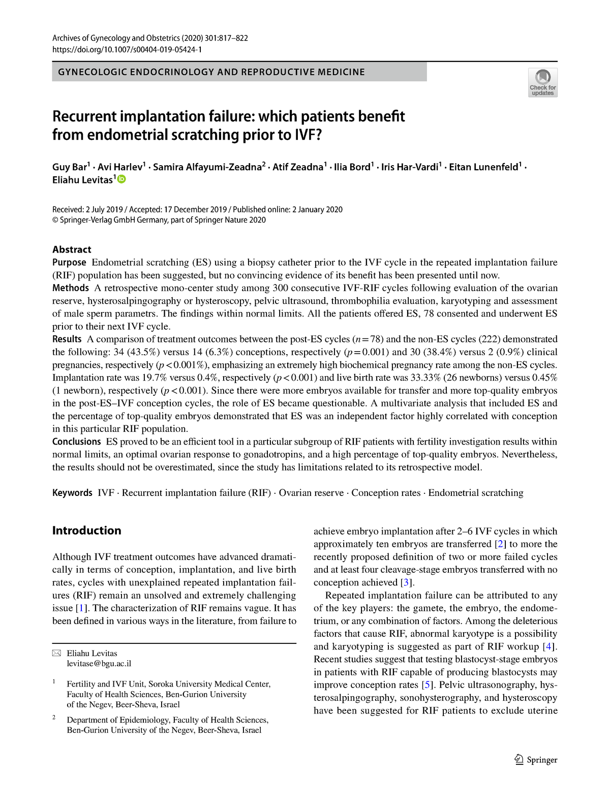 Recurrent implantation failure: which patients benefit from endometrial ...