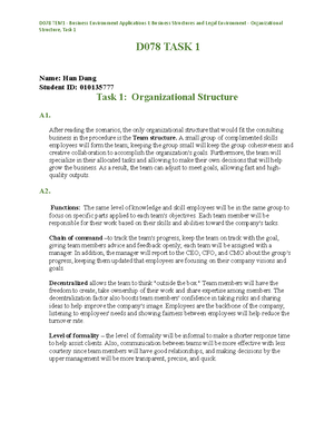 D078 Task 2 - Task 2 pass first try - Name: Samantha Matthews Student ...