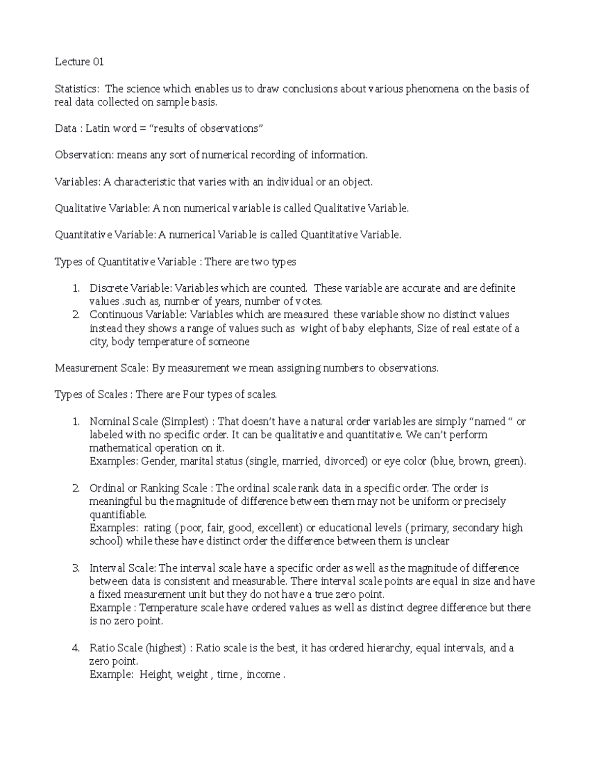 Sta301 Notes - Conceptual Framework And Accounting Standards - Lecture 