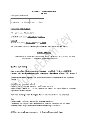 Homework No 8 solution guide - / ECF2550/ECX3550/ECX Business in Asia ...
