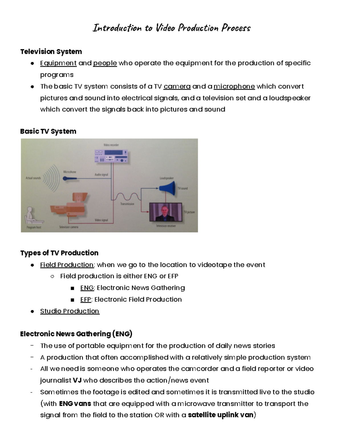 Introduction to Video Production Process - Inodon Ve rut Poc Television ...