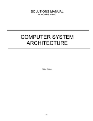 computer organization and architecture solutions