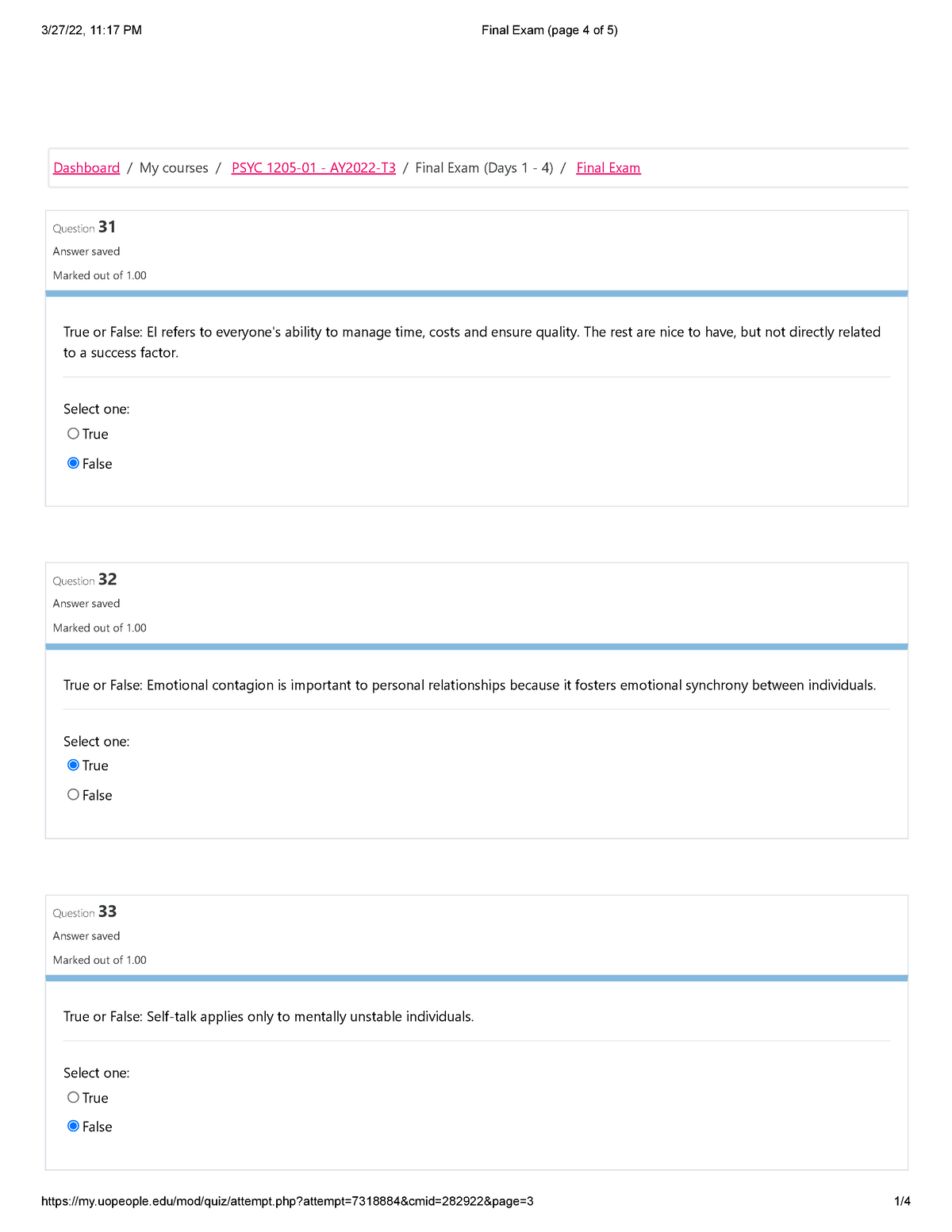 Final Exam (page 4 of 5) - PSYC 1205 - UoPeople - Studocu