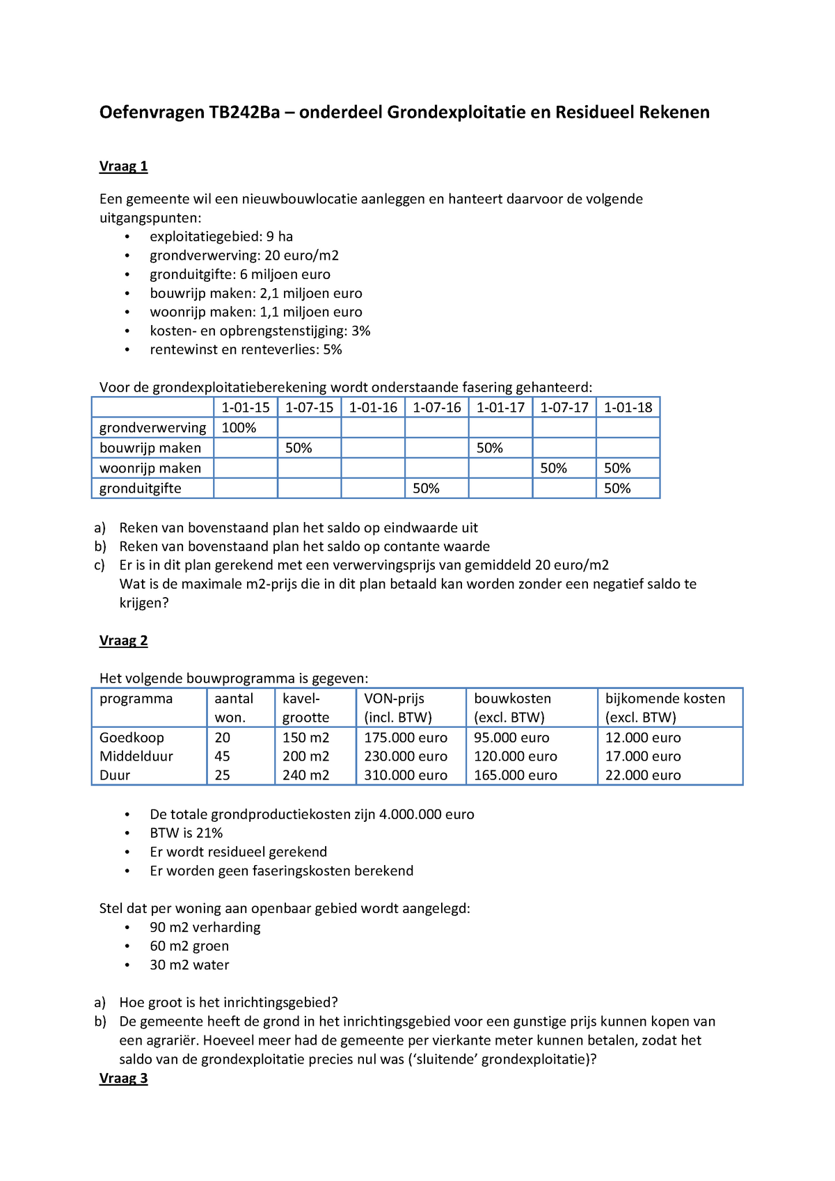 Proeftentamen 2016, Vragen En Antwoorden - Oefenvragen TB242Ba ...