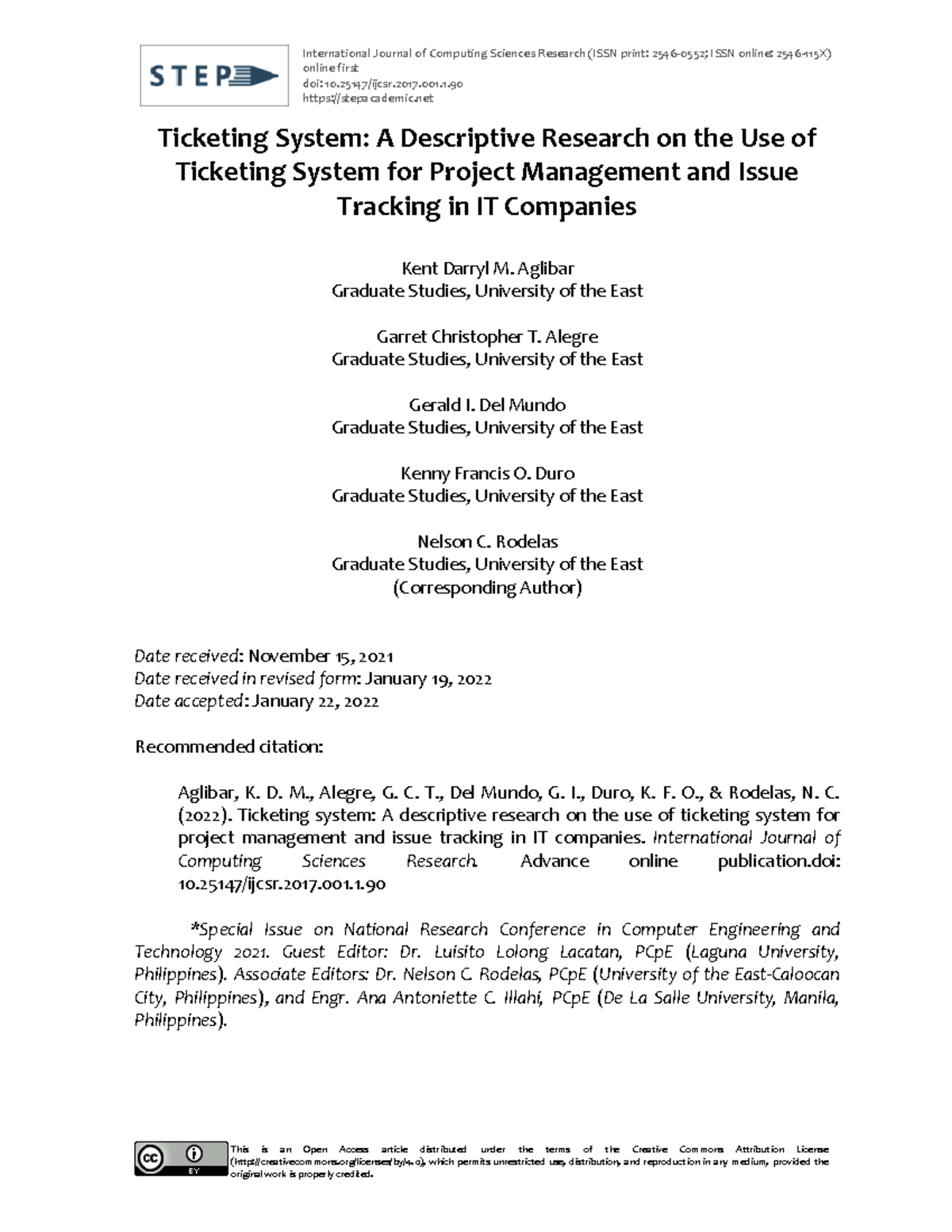 Ticketing System A Descriptive Research on the Use - Information ...