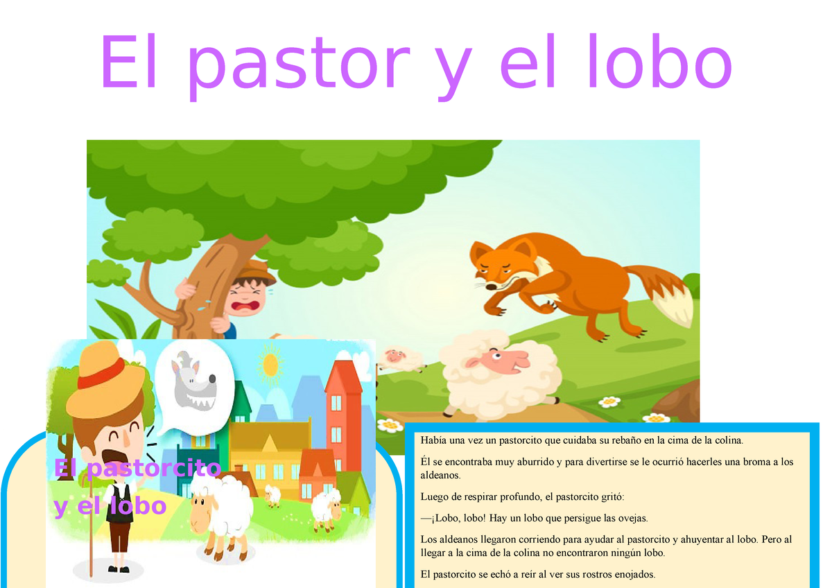 Fábula -El Pastor Y El Lobo - El Pastor Y El Lobo El Pastorcito Y El ...