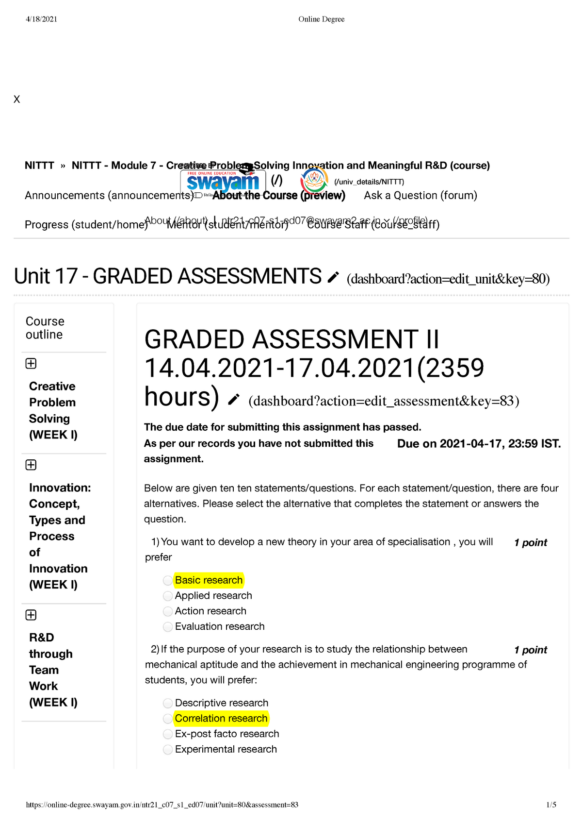 nittt module 7 assignment answers