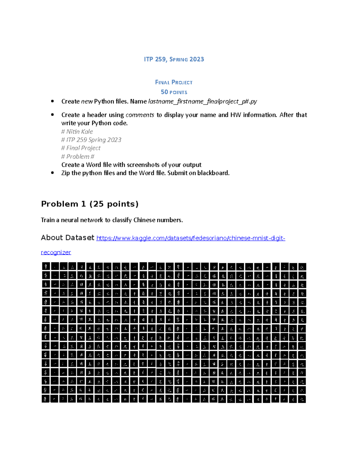 Final Project - ITP 259, SPRING 2023 FINAL PROJECT 50 POINTS Create new ...