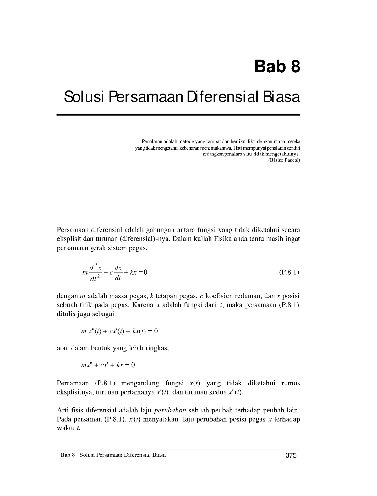 BAb- 08 Solusi Persamaan Diferensial Biasa - Hati Mempunyai Penalaran ...