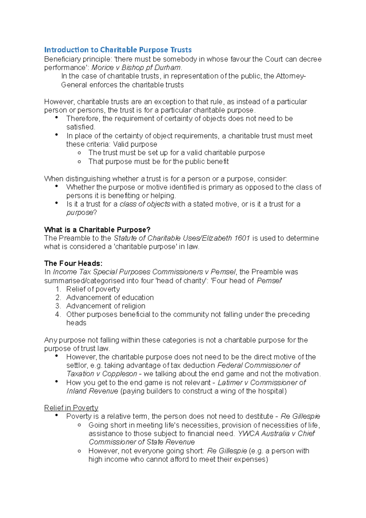 Introduction To Charitable Purpose Trusts - Introduction To Charitable ...