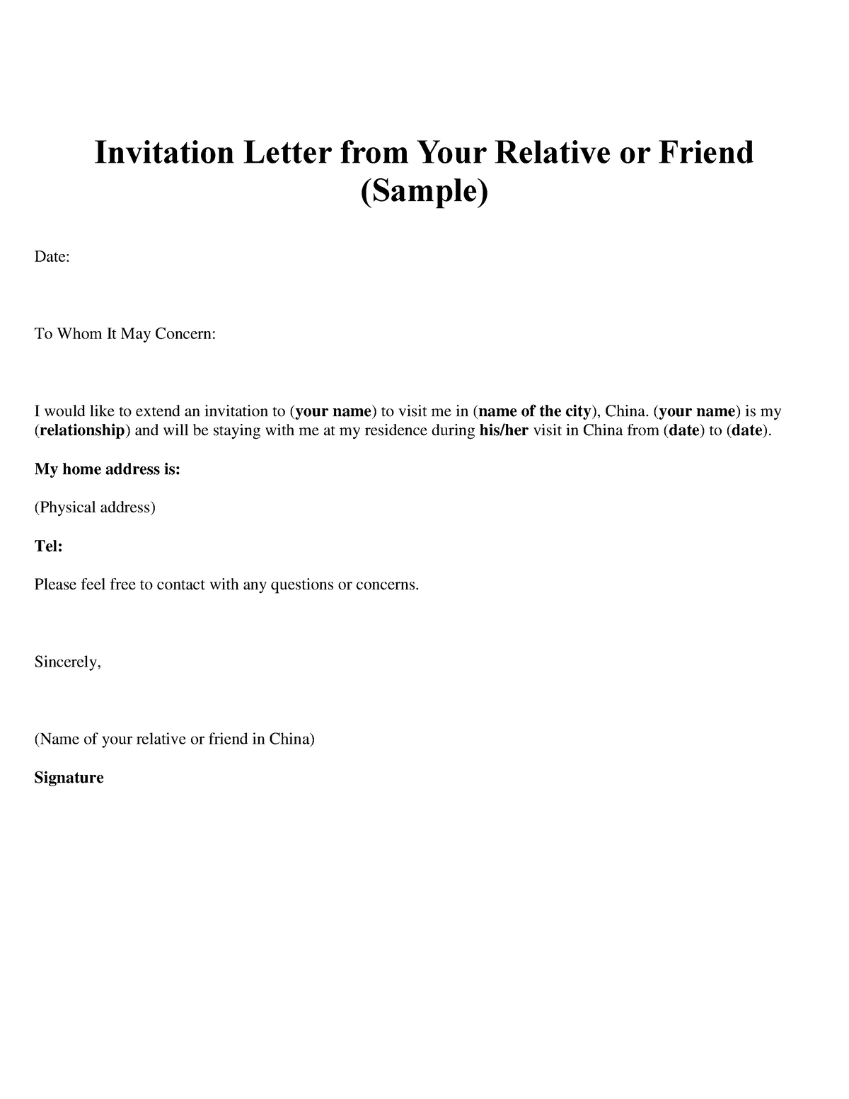 Who Can Send Invitation Letter From Usa