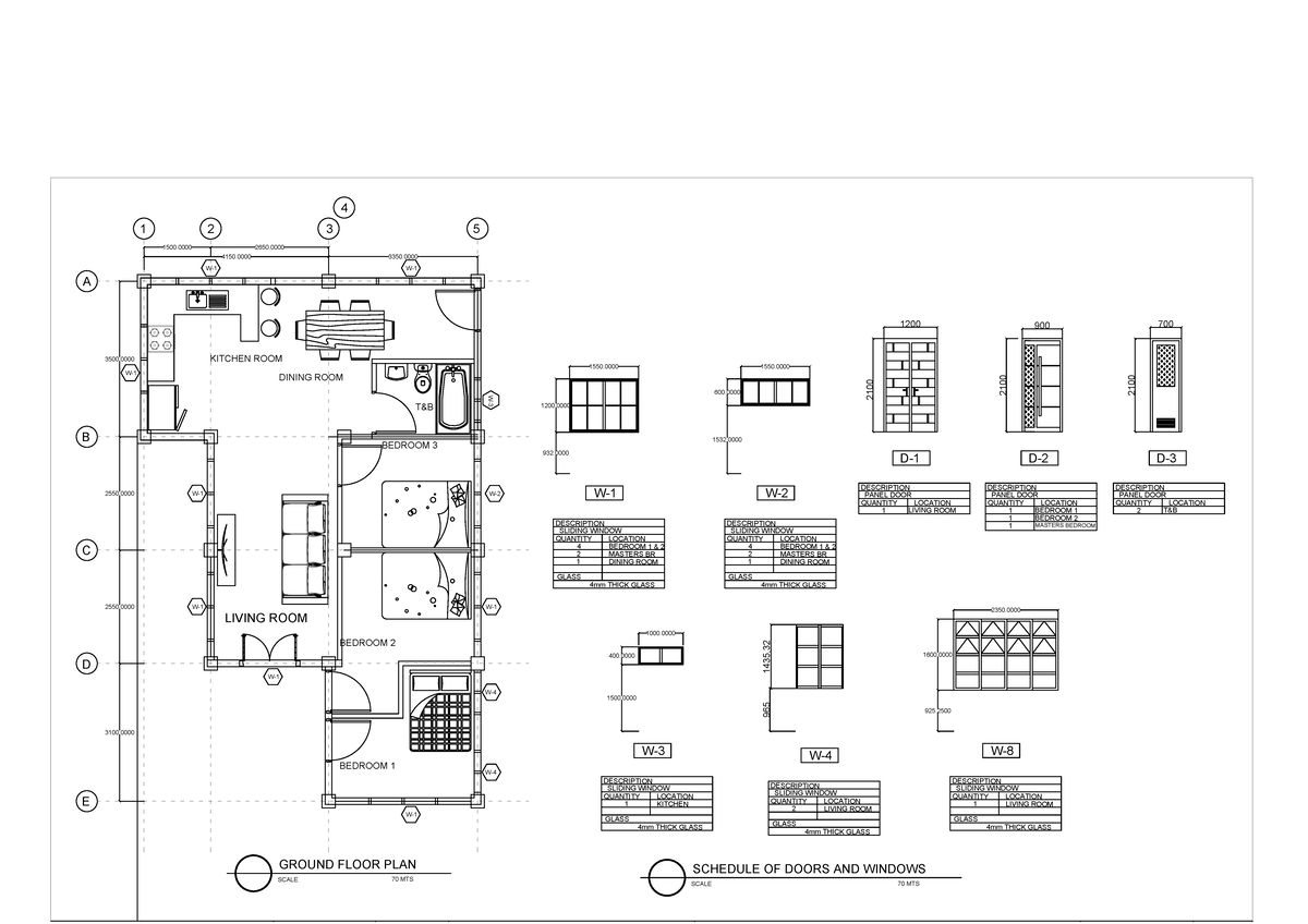 1 storey house - Floor plan - W- W- W- W- W- W-4 W-4 W-1 W- W- SCALE ...