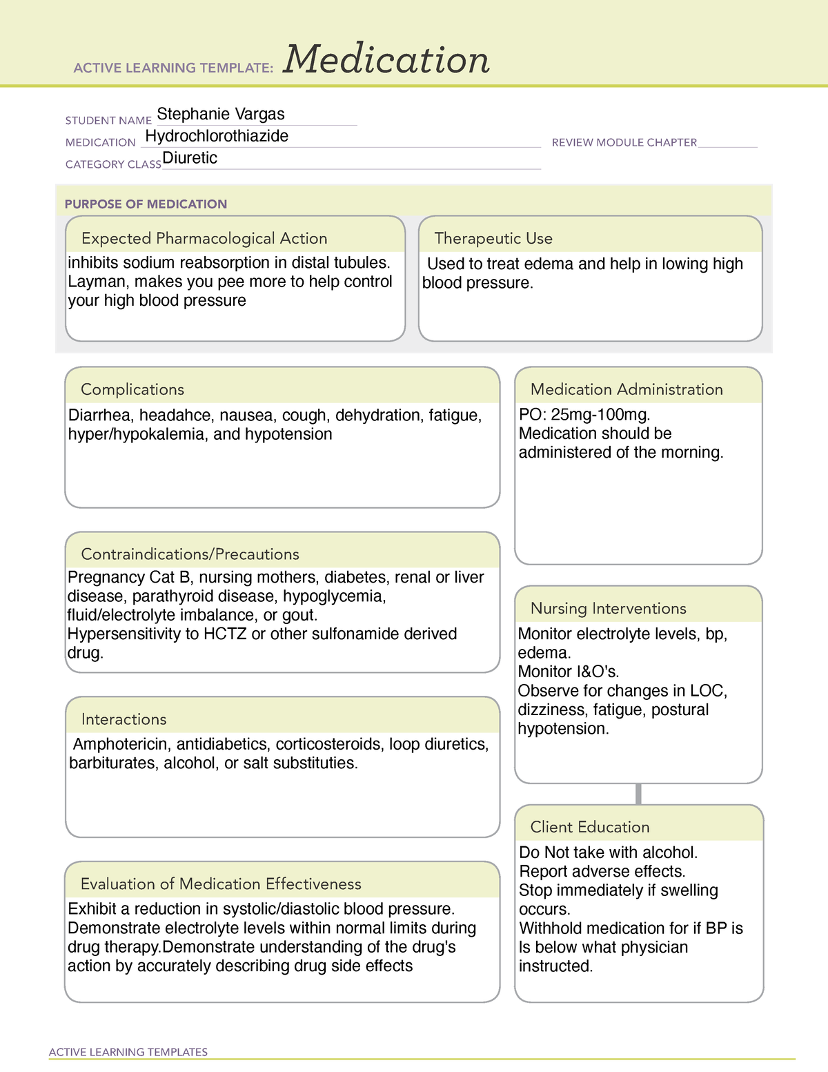 hydrochlorothiazide-medication-card-active-learning-templates
