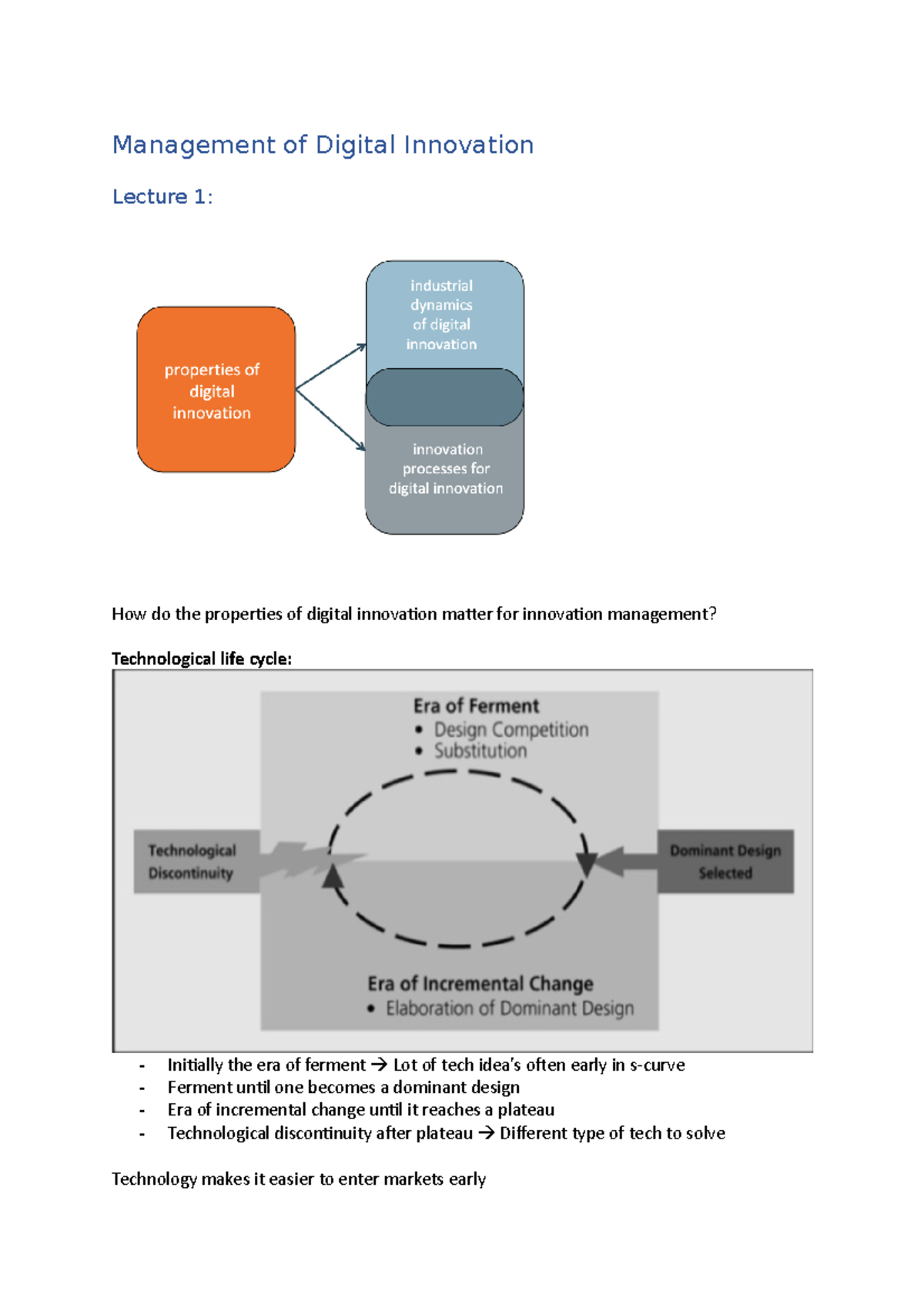 Management of Digital Innovation Management of Digital Innovation