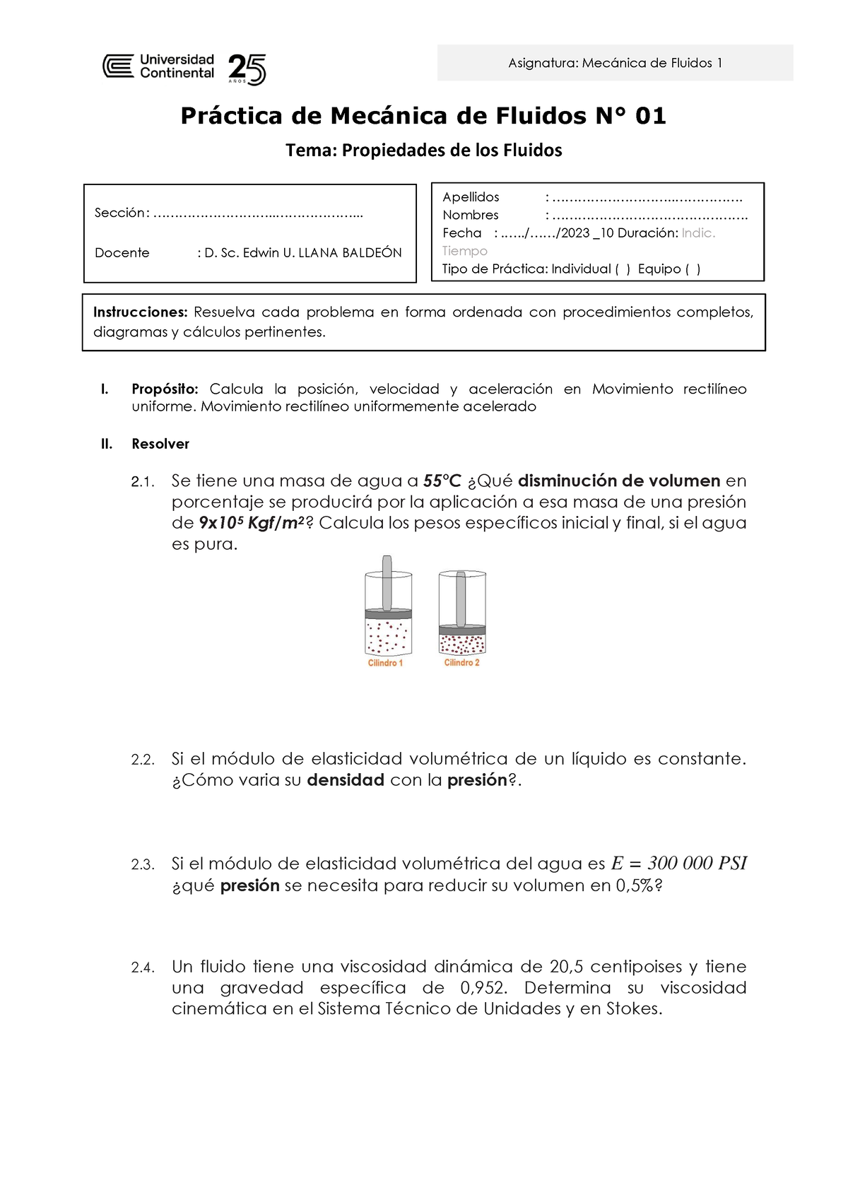 Practica 01 - Pr·ctica De Mec·nica De Fluidos N∞ 01 Tema: Propiedades ...