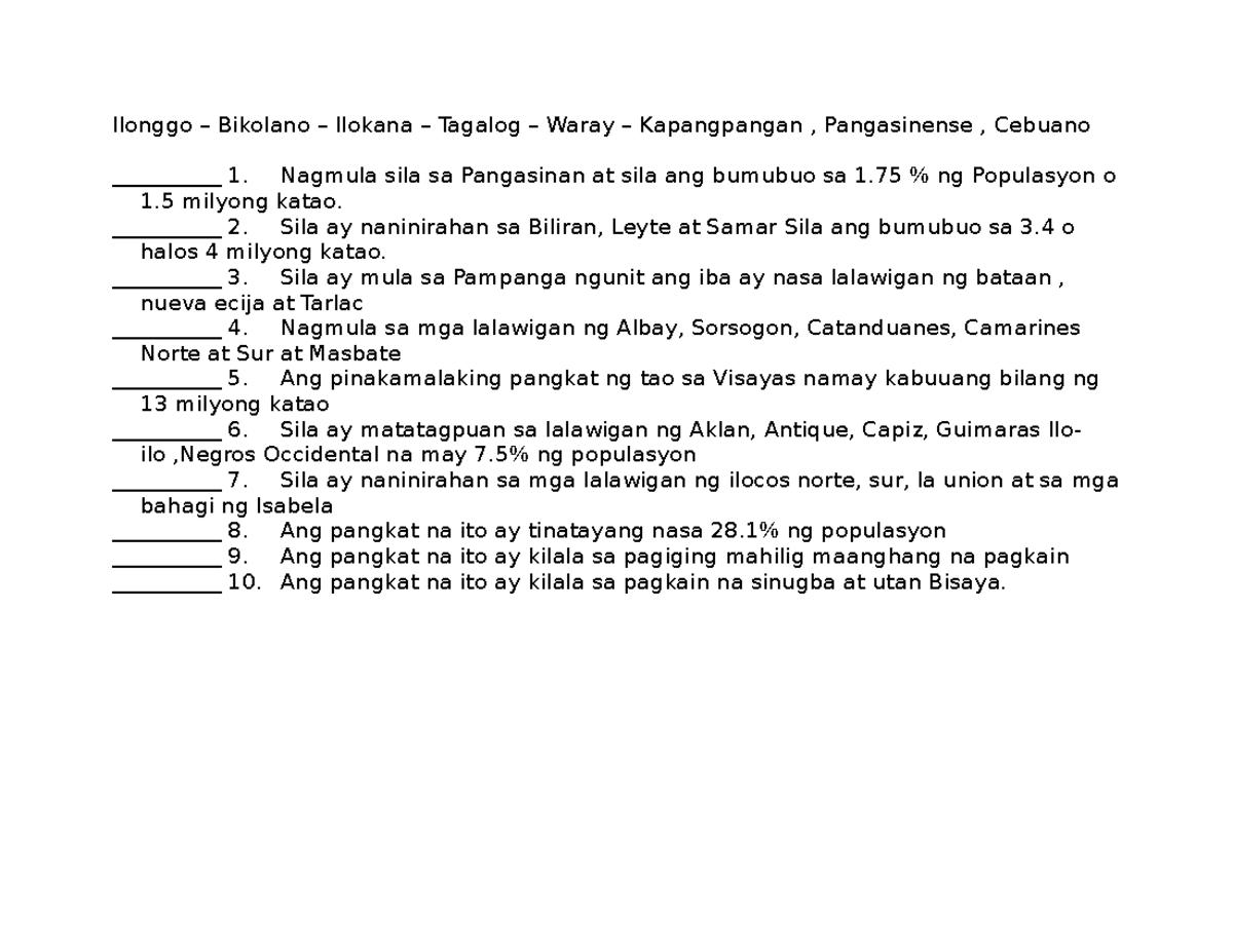 Pledge - loyalty - Ilonggo – Bikolano – Ilokana – Tagalog – Waray ...