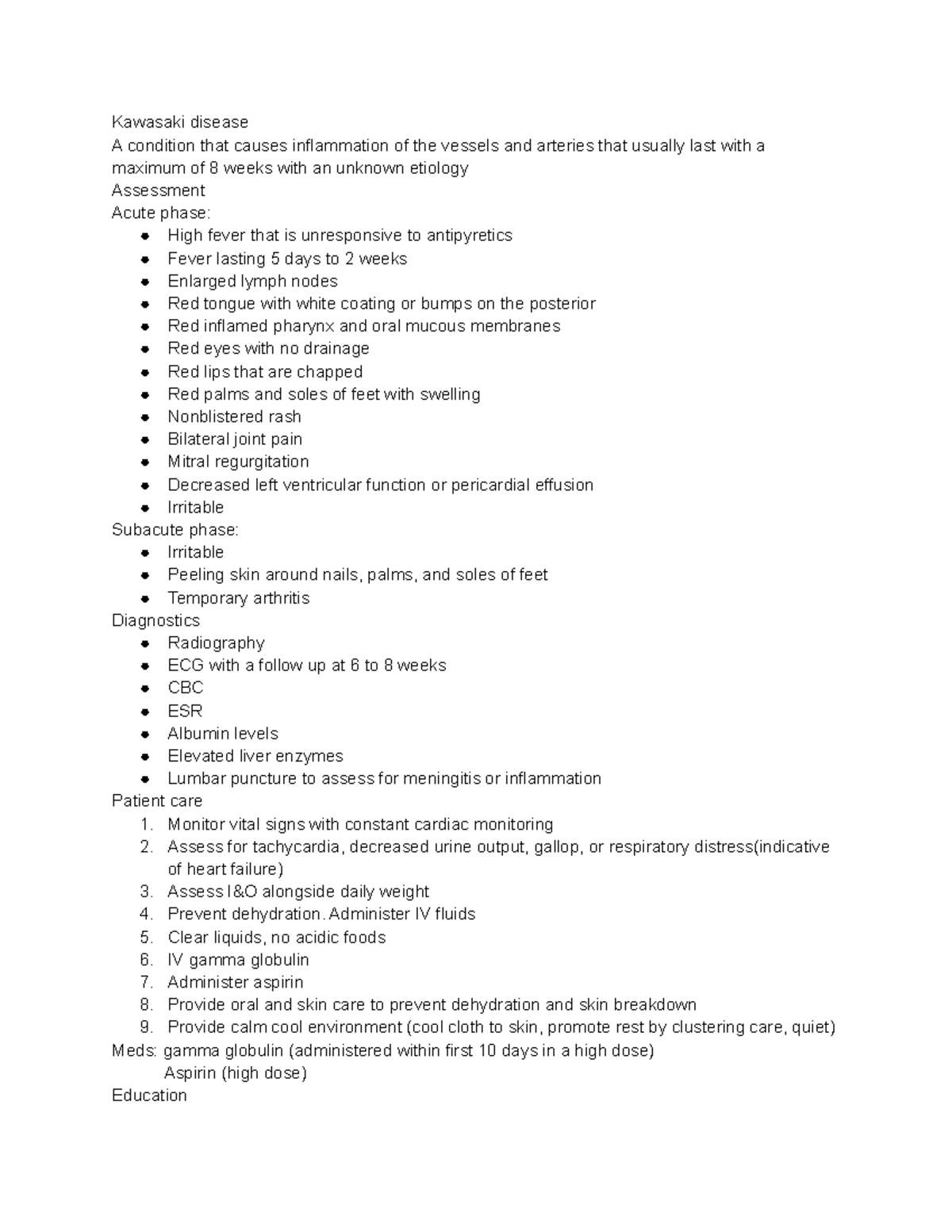 Kawasaki disease - lecture notes on the etiology, expected findings ...