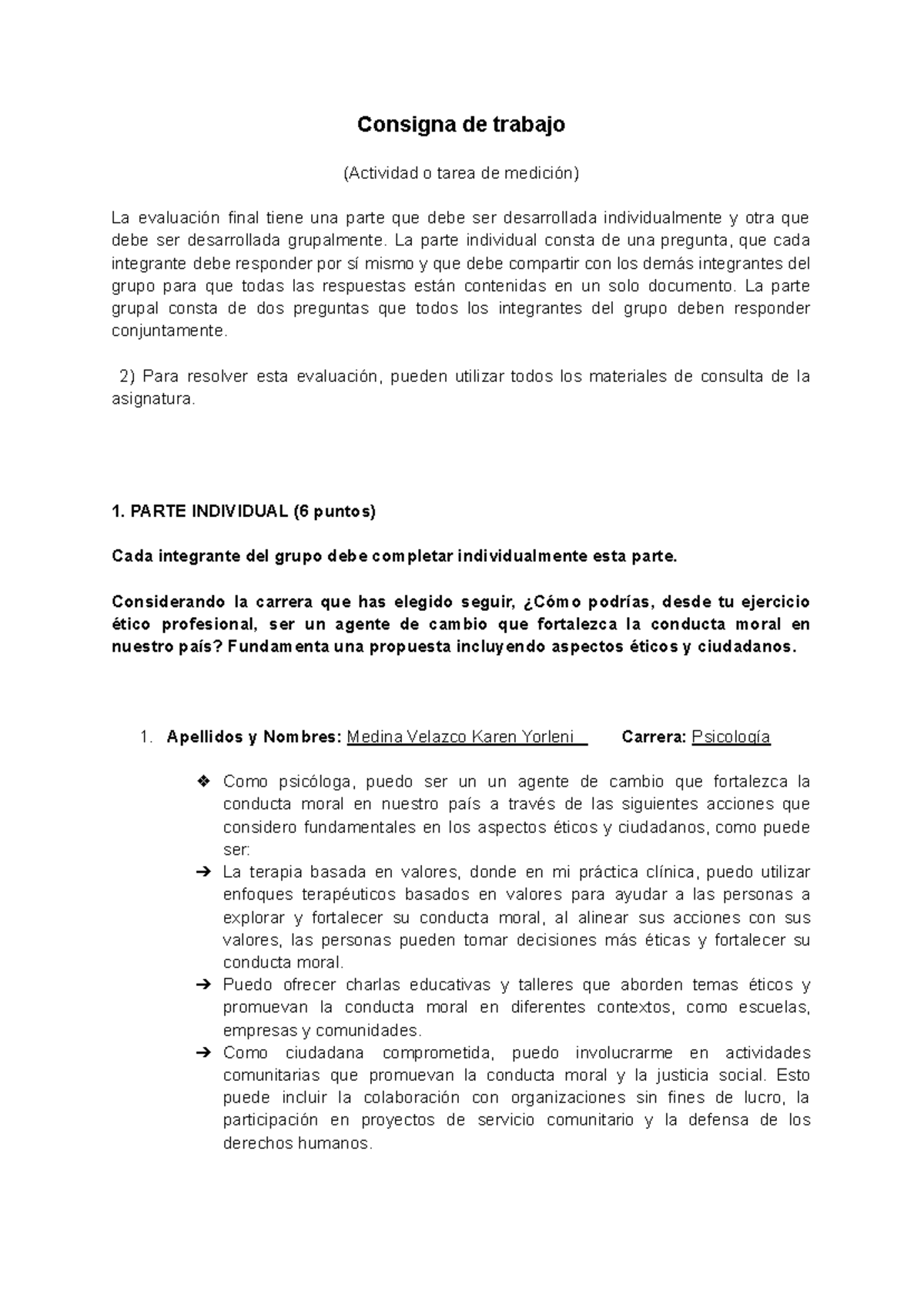 Examen Final Tica Consigna De Trabajo Actividad O Tarea De Medici N