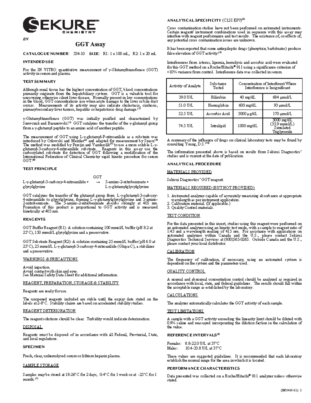 Gama gt - MATERIAL DE CONSULTA - EN GGT Assay CATALOGUE NUMBER : 334-10 ...