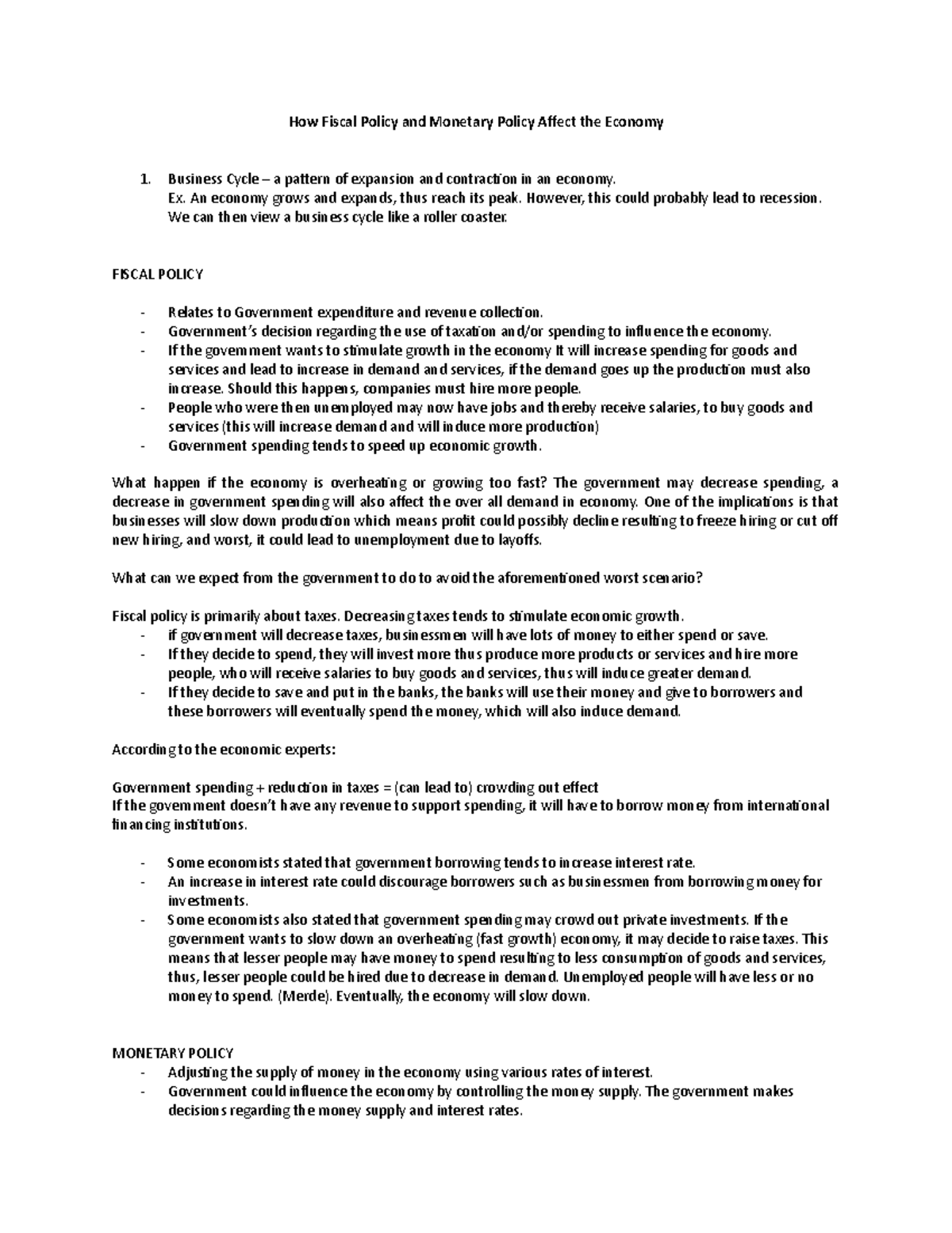 how-fiscal-policy-and-monetary-policy-affect-the-economy-ex-an