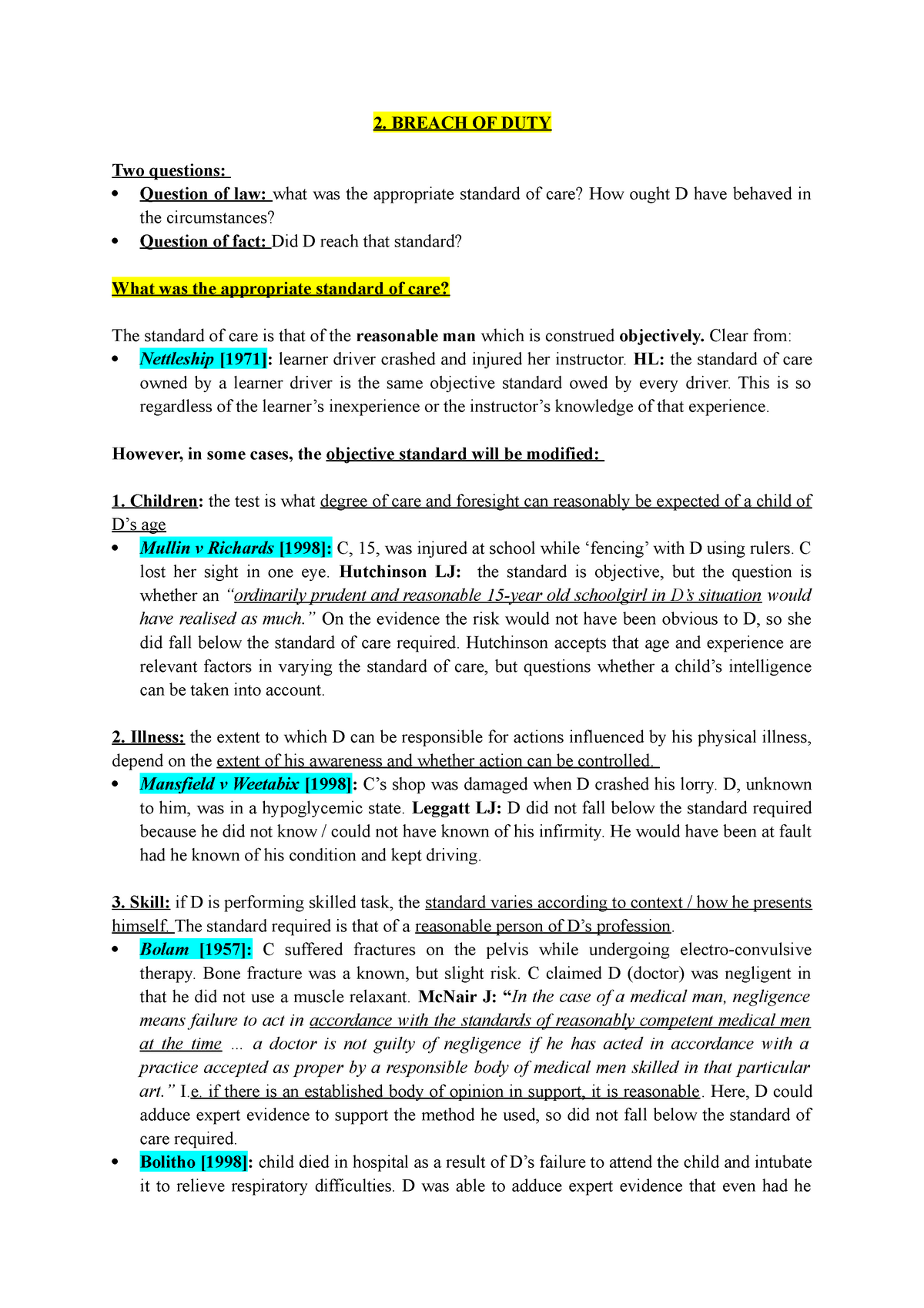 breach-of-duty-2-breach-of-duty-two-questions-question-of-law-what