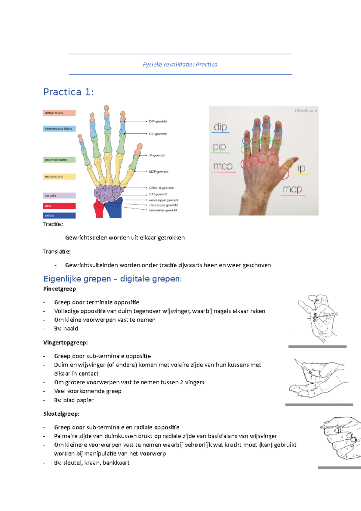 Fysieke Revalidatie Practica - Fysieke Revalidatie: Practica Practica 1 ...