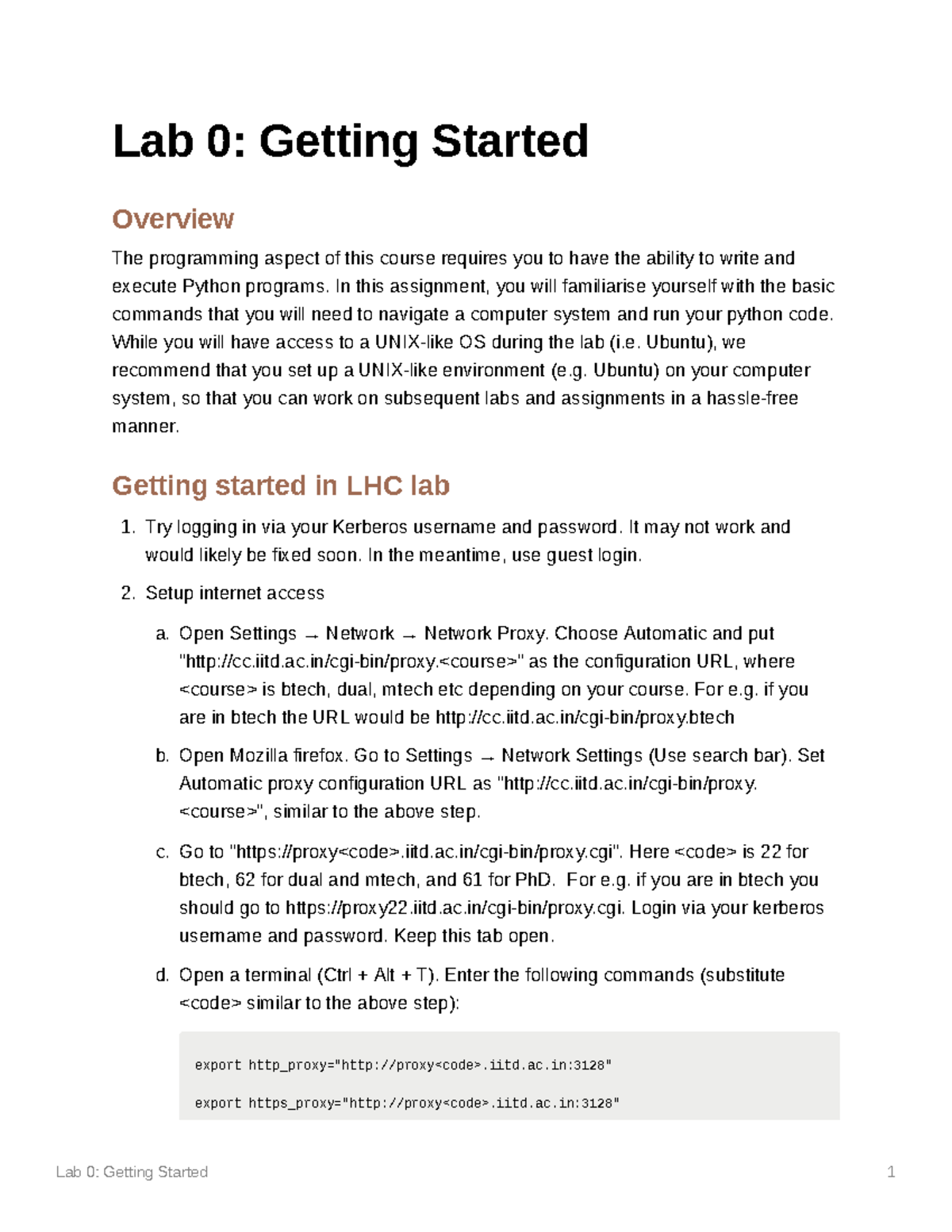 Lab 0 Getting Started First lab of iitd Lab 0 Getting Started