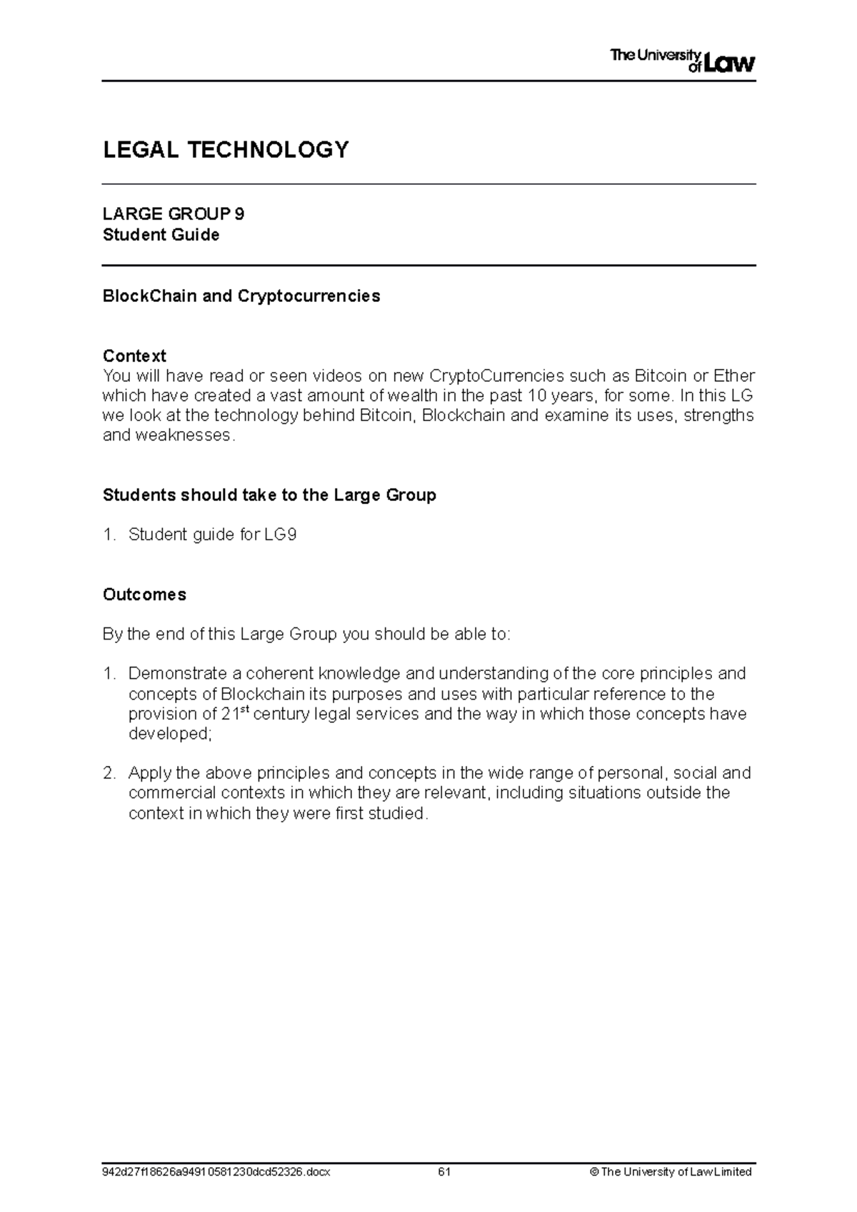 Lteclg 8 LG* Legal Technology Large Group 8 LEGAL TECHNOLOGY LARGE